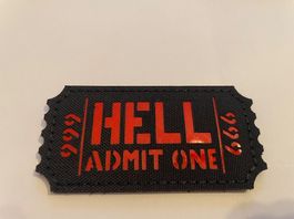 Patch lasercut 8x4cm « HELL ADMIT ONE »